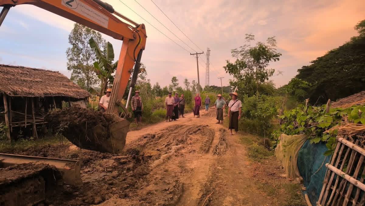 အောင်ဟိတ် - ဆိပ်သာ - ကျွဲဒုံးလမ်းပြုပြင်မှုစတင် - ပုံ ၁